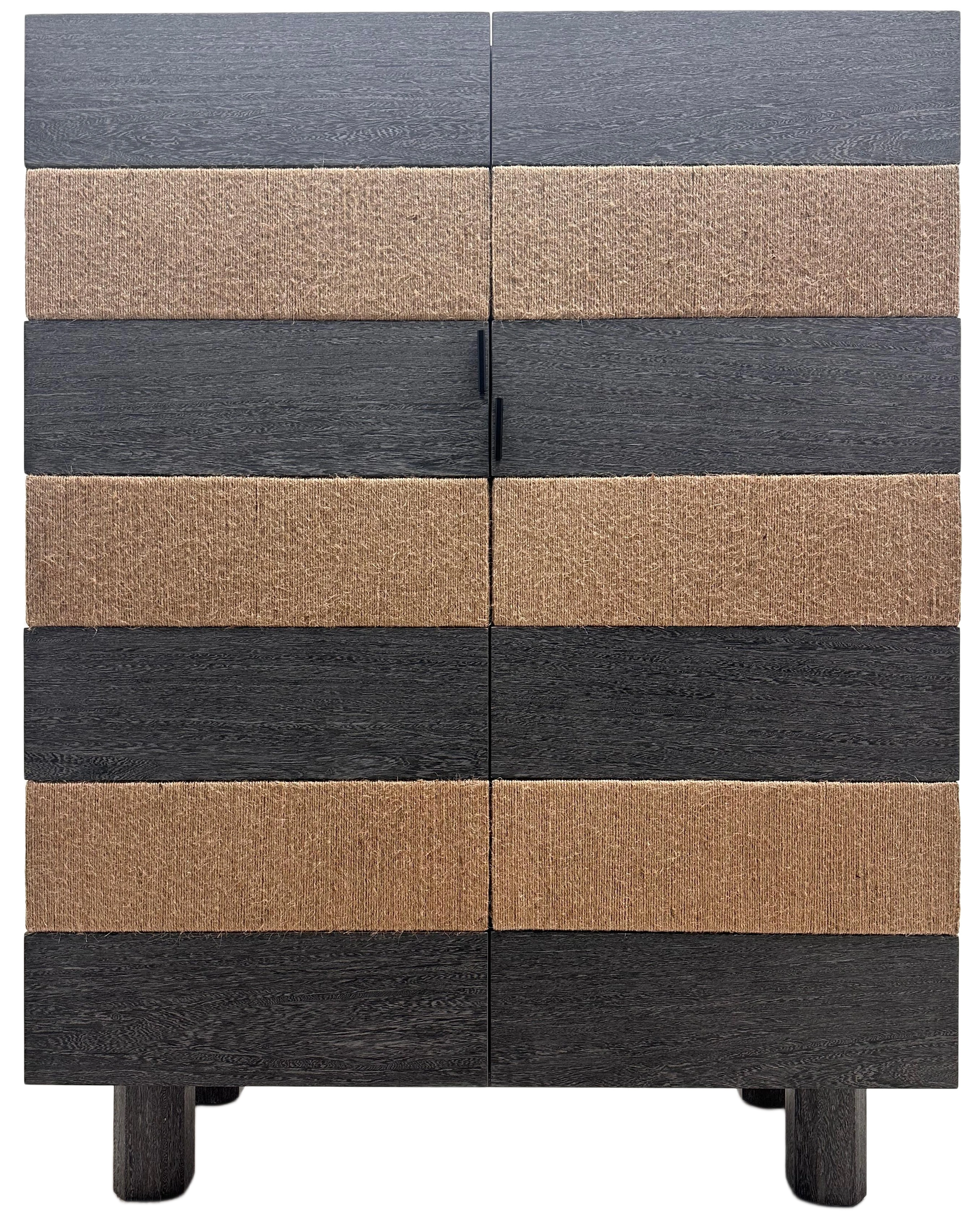 Tall timber cabinet with alternating textured fronts from the FS workshop catalogue