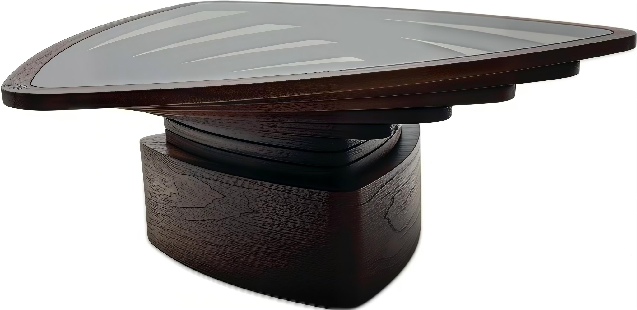 Helical Layers — glass-inset table