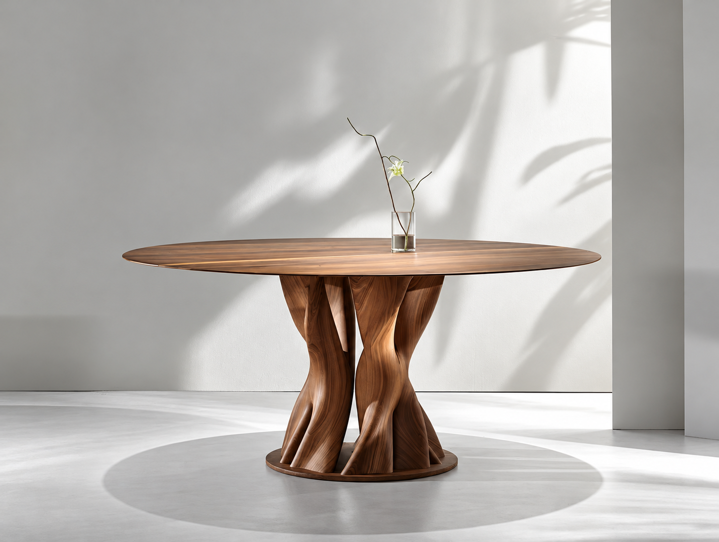 Interwoven Pedestal — sculptural dining table