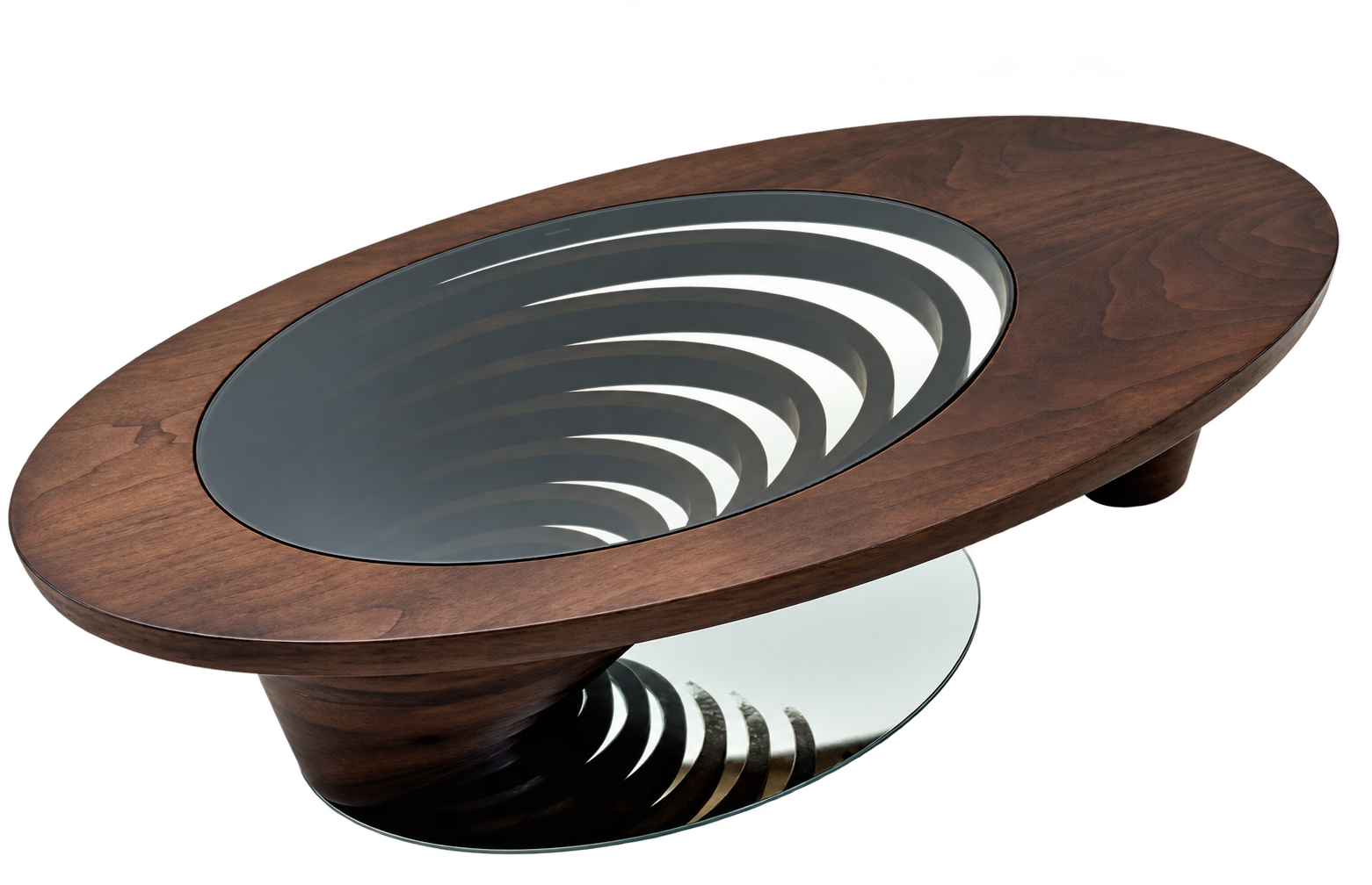 Infinite Oval — mixed-material coffee table